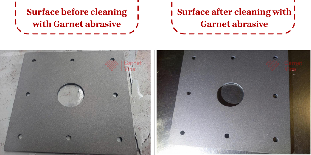 Surface after cleaning with Garnet abrasive